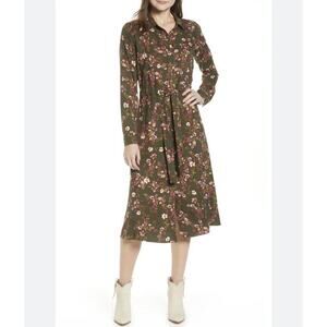 NWT Floral MIDI Dress‎ BP By Nordstrom Womens Size Small